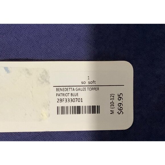 Soft Surroundings Benedetta Guaze Topper Women Medium Patriot Blue Cotton NWT - Picture 8 of 12